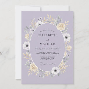 Convites Casamento Encantador de Primavera com Lavanda