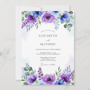 Convites Casamento Encantador de Violeta na Primavera