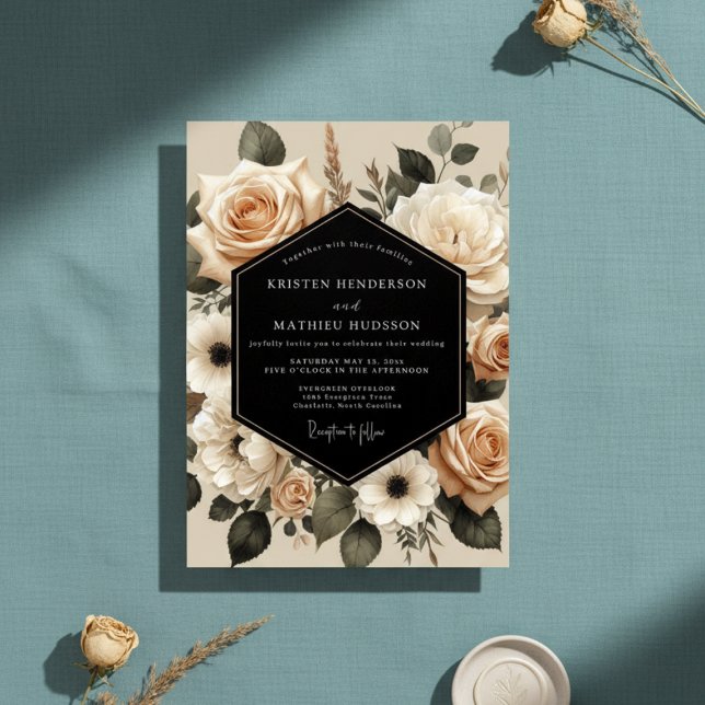 Convites Casamento Enchantment Botânico Creme (Criador carregado)