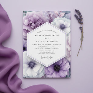 Convites Casamento Enfeitiçado com Flor de Lavanda