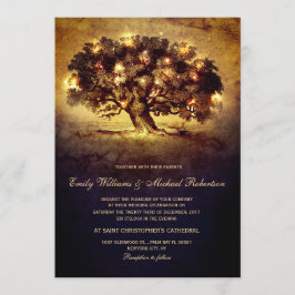 Convites Casamento entre árvores de carvalho e árvores de c