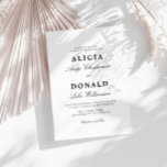 Convites casamento entre caligrafia negra e branca<br><div class="desc">simples convite e caligrafia negra elegante. As cores e o texto podem ser personalizados.</div>