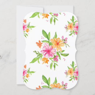 Convites casamento entre colchetes florais de 5x7