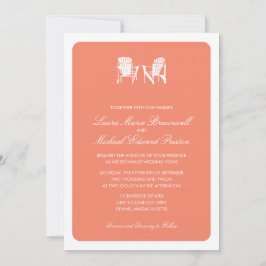 Convites Casamento entre Coral Dois Adirondack Beach Chairs