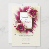 Casamento entre flores magenta populares e caixilh
