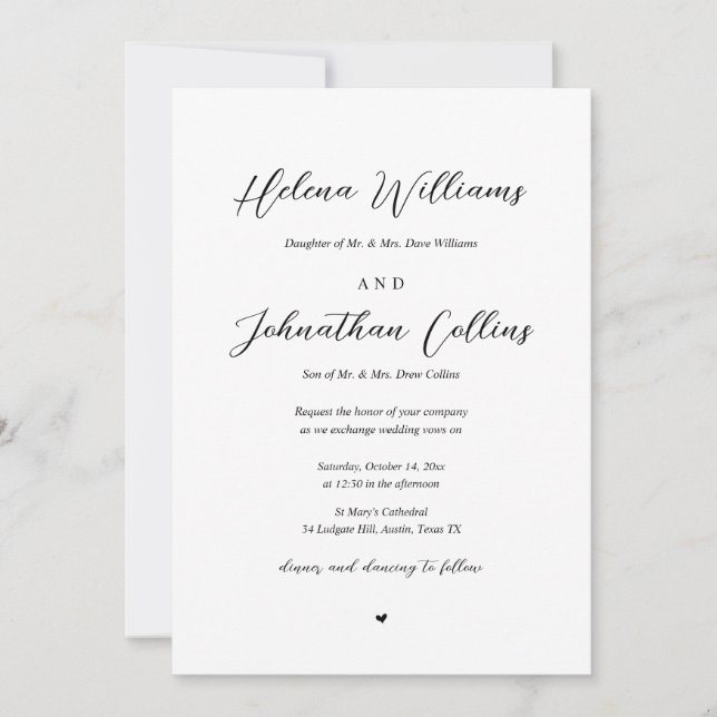 Convites Casamento entre noivas e noivas, com pais (Frente)