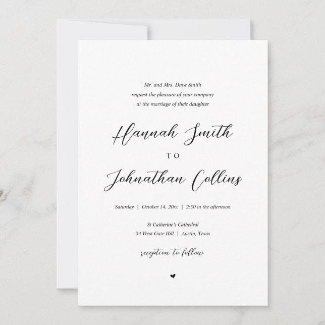 Convites Casamento entre noivas e noivas, pais noivos (Frente)