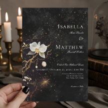 Casamento entre Orquídeas Negras e Brancas Escuras