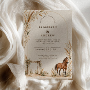 Convites Casamento Equestre Boho Castanho