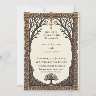 Convites Casamento Escocês Celta Árvore da Vida