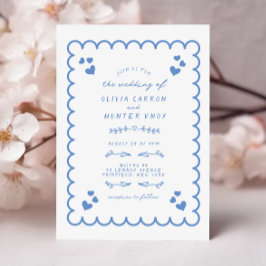 Convites Casamento Escrito De Mão Ilustrada De Onda Funky