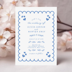 Convites Casamento Escrito De Mão Ilustrada De Onda Funky