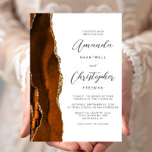 Casamento Escrito em Ouro Ágata Laranja Queimada