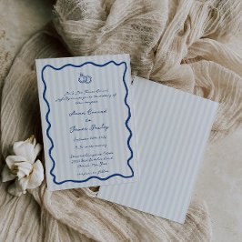 Convites Casamento Escrito Manuscrito Com Azul Whimsical