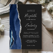 Casamento Escuro do Agato de Prata Azul do Marinho