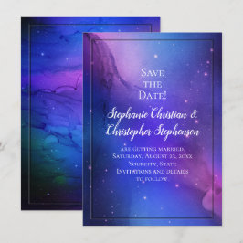 Convites Casamento Espacial Exterior da Nebulosa Celestial 
