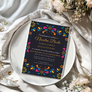 Convites Casamento Espanhol Boda Fiesta Floral Colorido Pre