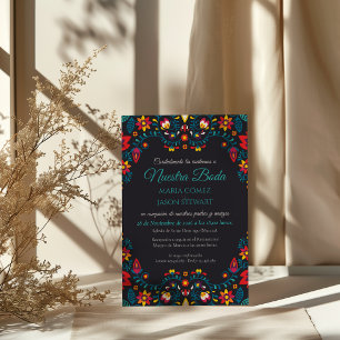 Convites Casamento Espanhol Boda Floral Colorido Elegante P