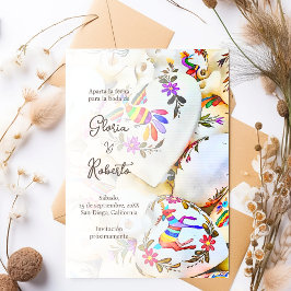 Convites Casamento Espanhol, Coração Floral Colorida Mexica