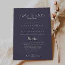 Casamento Espanhol da Boda, Cinza Roxa