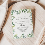 Convites Casamento Espanhol da Folhagem Verde Tropical Eleg<br><div class="desc">Este elegante convite de casamento espanhol para folhagem tropical é perfeito para um simples casamento. Esta design desenhada à mão apresenta uma aquarela com lindas folhas verdes.</div>