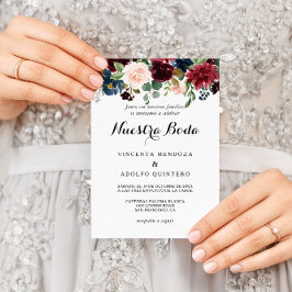 Convites Casamento Espanhol de Autumn Rustic Dazzling Burgu