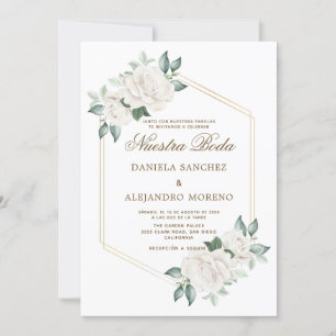 Convites Casamento Espanhol de Boda, Nuestra Floral Moderna