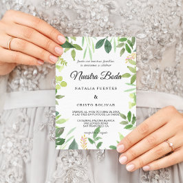 Convites Casamento Espanhol de Destino Verde de Verão