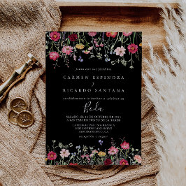 Convites Casamento Espanhol de Flor Selvagem de Jardim Mult