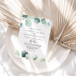 Convites Casamento Espanhol Eucalyptus Verde de Verão<br><div class="desc">Neste verão,  a folhagem verde de eucalipto em espanhol é o convite perfeito para um casamento simples. A design apresenta lindas folhas verdes de eucalipto,  pintadas manualmente,  com cor d'água,  inspirando encanto natural.</div>