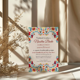 Convites Casamento Espanhol Floral Colorido Elegante Boda