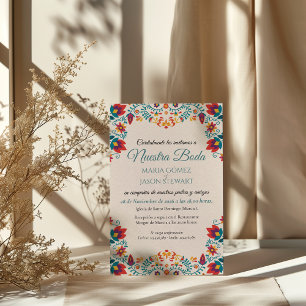 Convites Casamento Espanhol Floral Colorido Elegante Fiesta