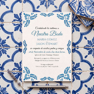 Convites Casamento Espanhol Minimalista Talavera Turquesa