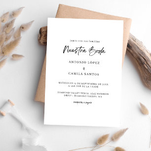 Convites Casamento Espanhol Nuestra Nuestra Boda