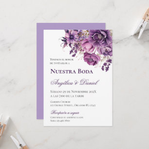Convites Casamento Espanhol Roxo