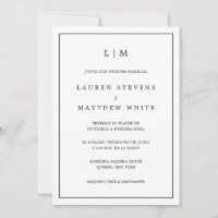 Casamento Espanhol Simples Preto e Branco Elegante