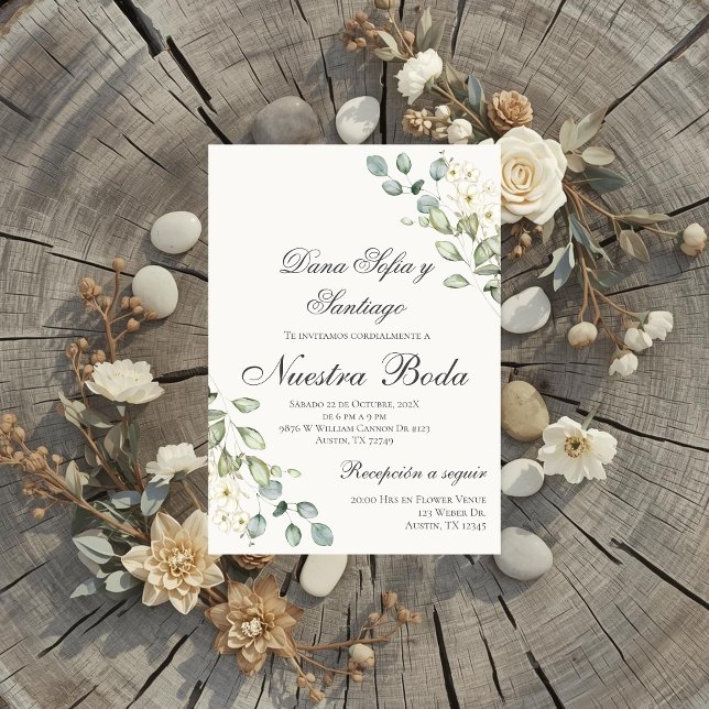 Convites Casamento Espanhol Verde (Criador carregado)