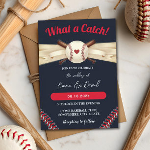 Convites Casamento Esportivo Com Marinho Escuro Baseball Lo