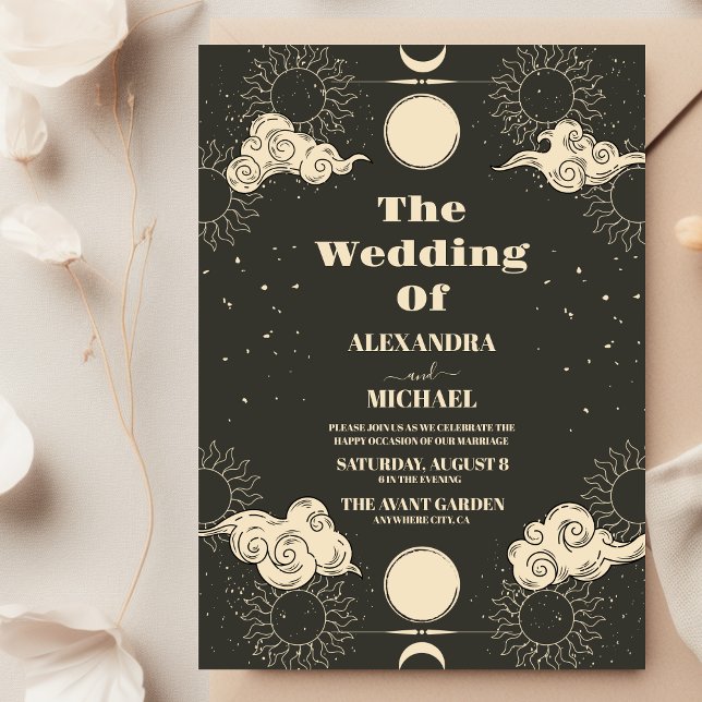 Convites Casamento Estelar Boho Tarot  (Criador carregado)