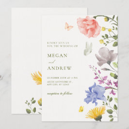 Convites Casamento estético de jardim floral