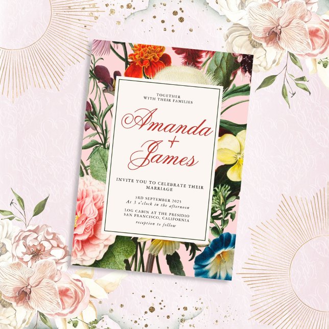 Convites Casamento estético floral (Criador carregado)