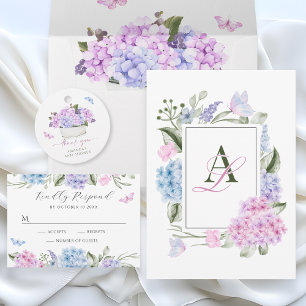 Convites Casamento estético Floral hydrangea