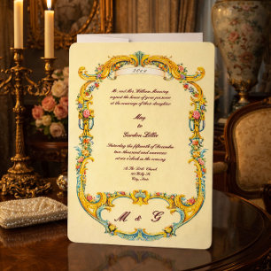 Convites Casamento Estilo Floral Rococó Era Vitoriana 1835