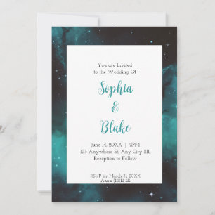 Convites Casamento Estrela da Nebulosa Teal