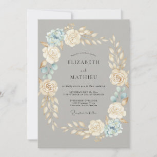 Convites Casamento Etéreo Cinza de Inverno