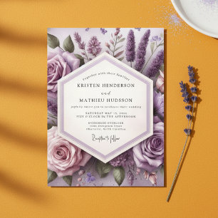 Convites Casamento Etéreo com Flor de Lavanda