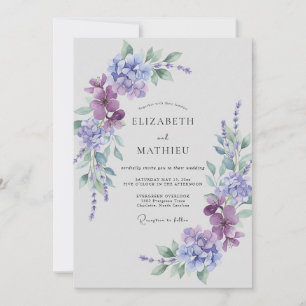 Convites Casamento Etéreo de Primavera com Periwinkle