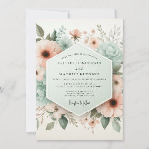 Convites Casamento Etéreo Flor de Pêssego