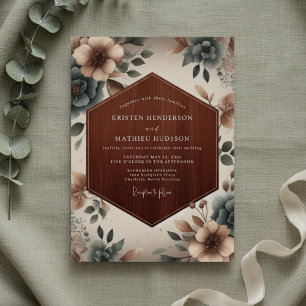 Convites Casamento Etéreo Floral Bege