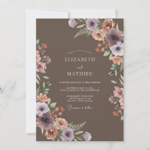 Convites Casamento Etéreo Floral Malva